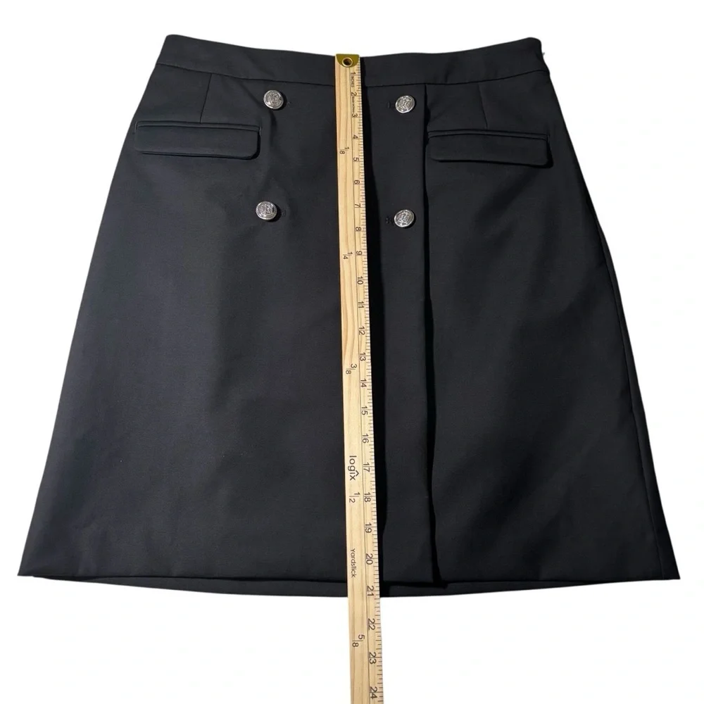 Talbots Faux Wrap Career Skirt Size 6 Black Classic Minimalist Workwear